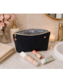 Grande trousse en velours côtelé noir et drapeau breton