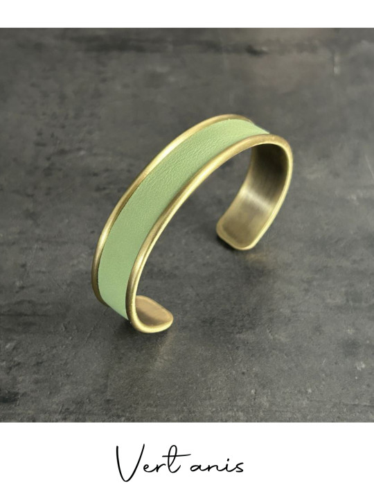 Bracelet manchette or cuir - différentes couleurs