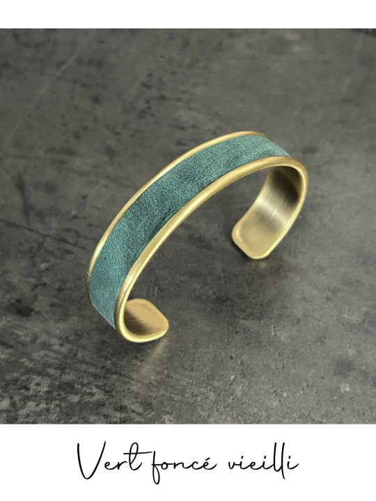 Bracelet manchette or cuir - différentes couleurs