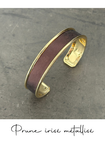 Bracelet manchette or cuir - différentes couleurs