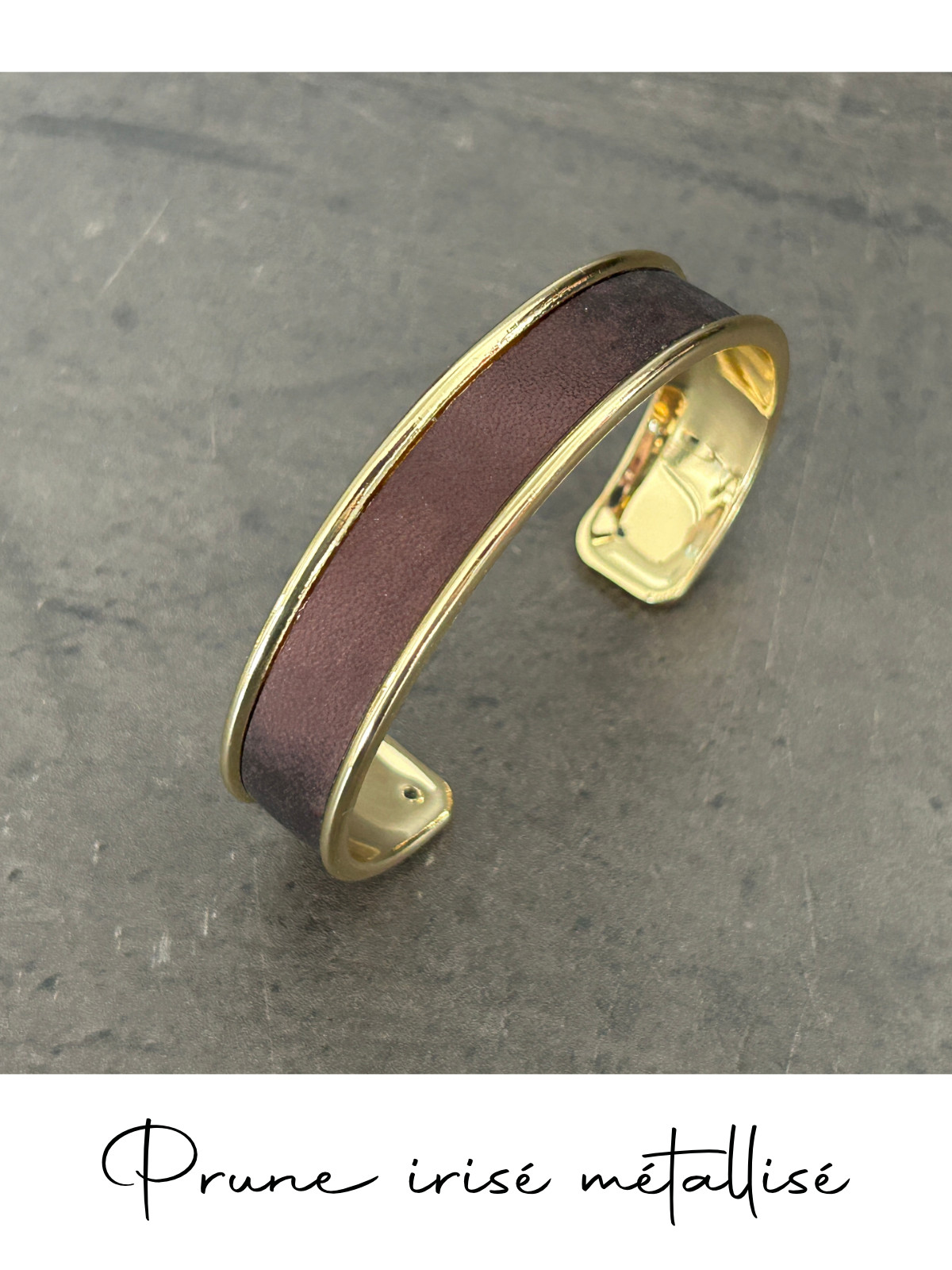 Bracelet manchette or cuir - différentes couleurs