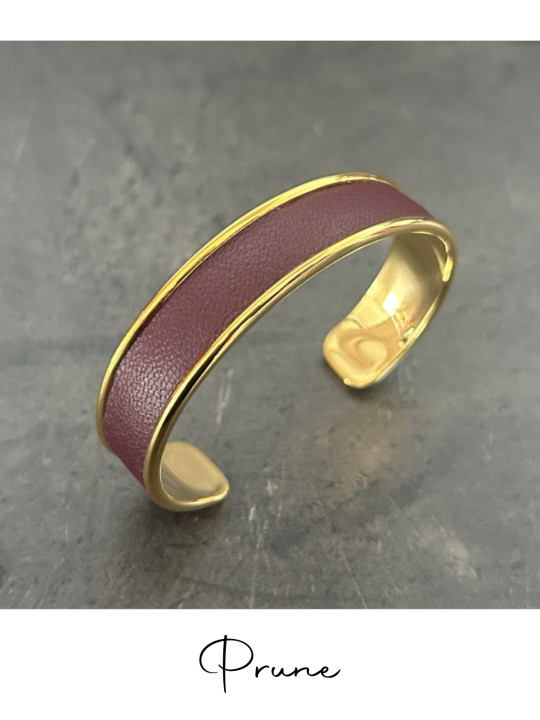 Bracelet manchette or cuir - différentes couleurs