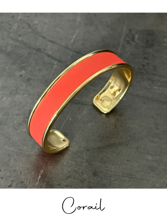 Bracelet manchette or cuir - différentes couleurs