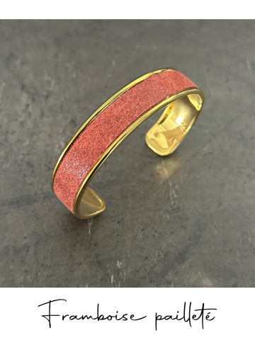 Bracelet manchette or cuir - différentes couleurs