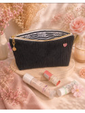 Grande trousse en velours côtelé noir et drapeau breton