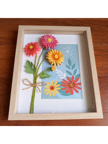 Cadre bouquet de gerberas