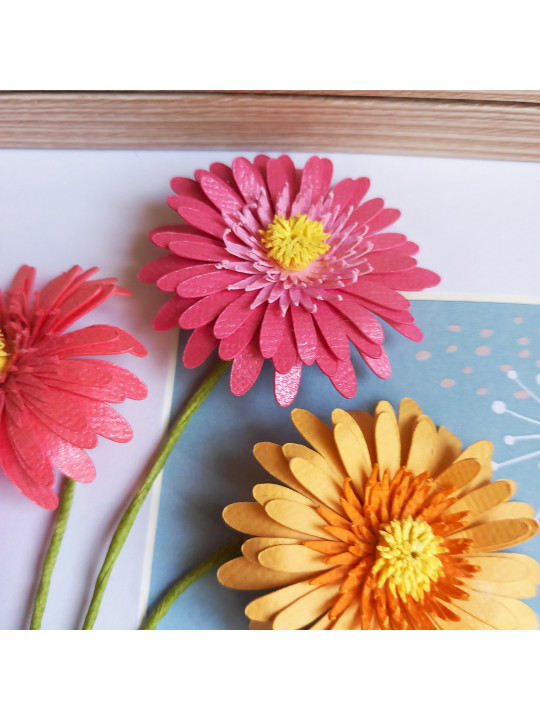 Cadre bouquet de gerberas