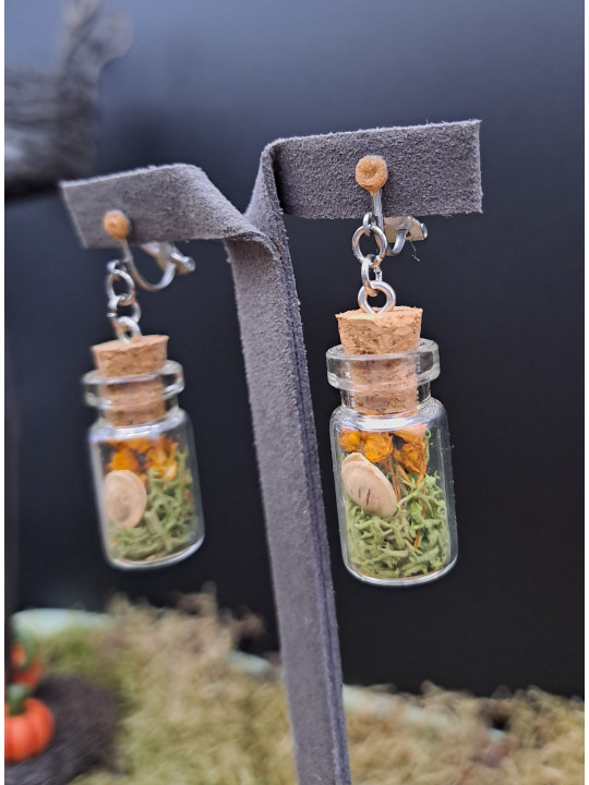 Collection Automne - Boucles pour oreilles non percées XL oranges