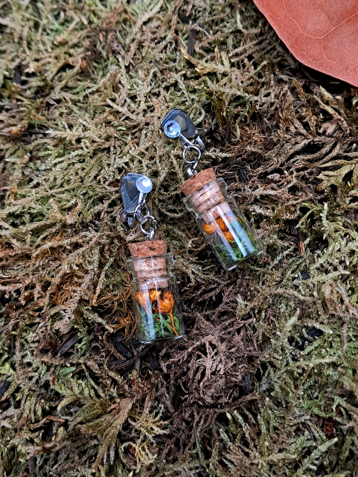 Collection Automne - Boucles pour oreilles non percées S oranges