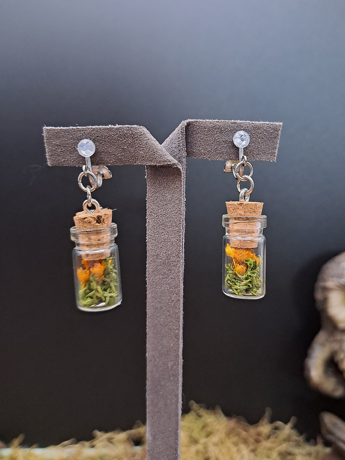 Collection Automne - Boucles pour oreilles non percées S oranges