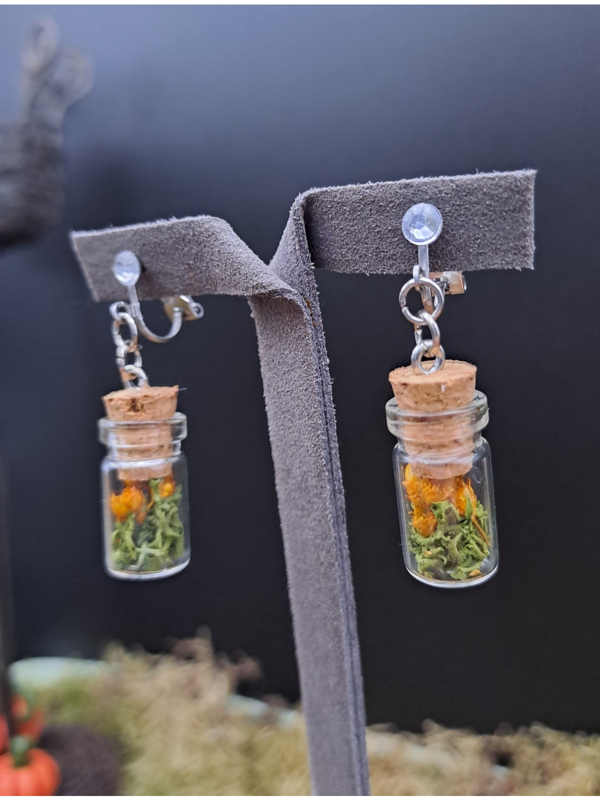 Collection Automne - Boucles pour oreilles non percées S oranges