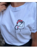 Tee shirt Girl Power brodé à la main| Roombacho