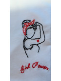 Tee shirt Girl Power brodé à la main| Roombacho