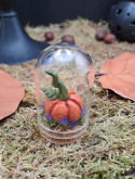 Collection Automne - Mini monde citrouille et fleurs violettes 