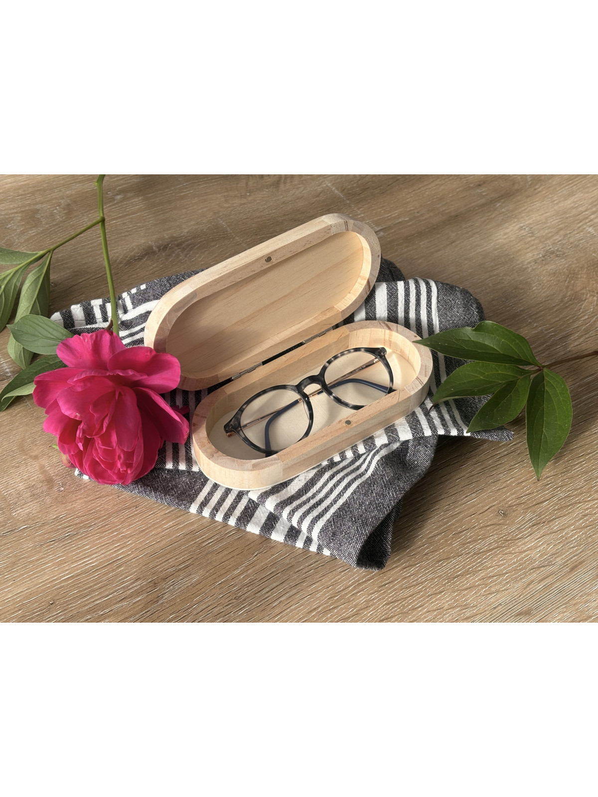 ÉDITION LIMITÉE - Boîtier à lunettes photo - Impression sur bois personnalisée