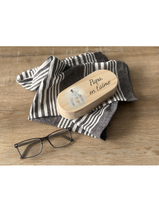 ÉDITION LIMITÉE - Boîtier à lunettes photo - Impression sur bois personnalisée