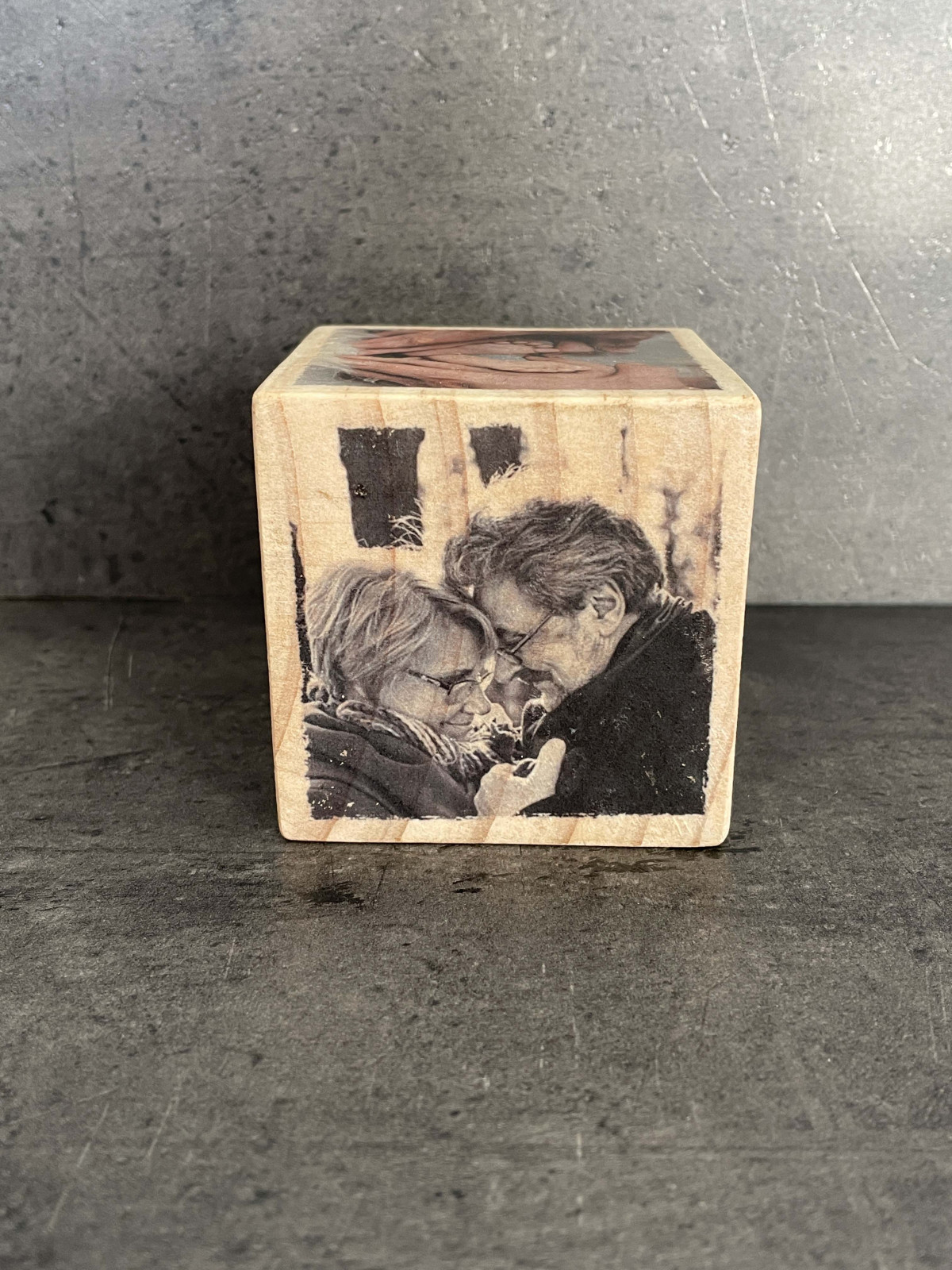 Cube photo sur bois personnalisée