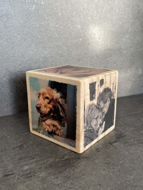 Cube photo sur bois personnalisée