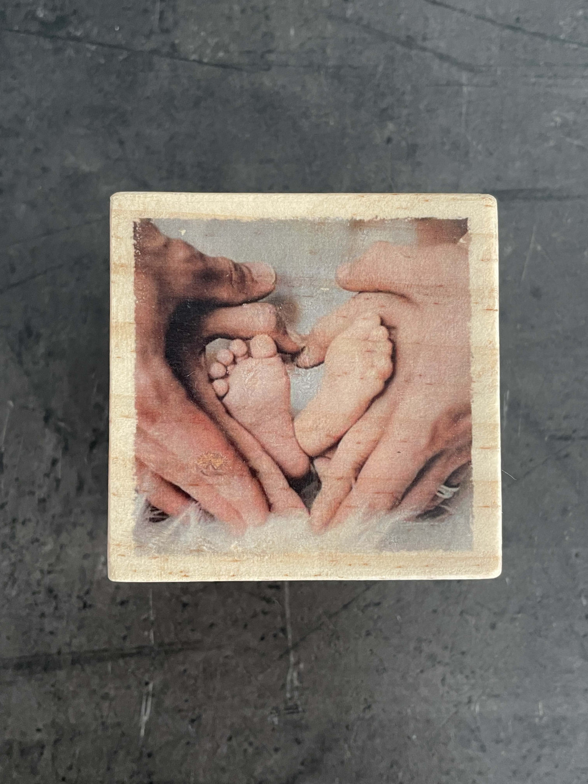 Cube photo sur bois personnalisée
