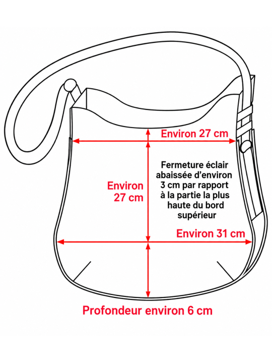 Sac Bandoulière " Loup" 