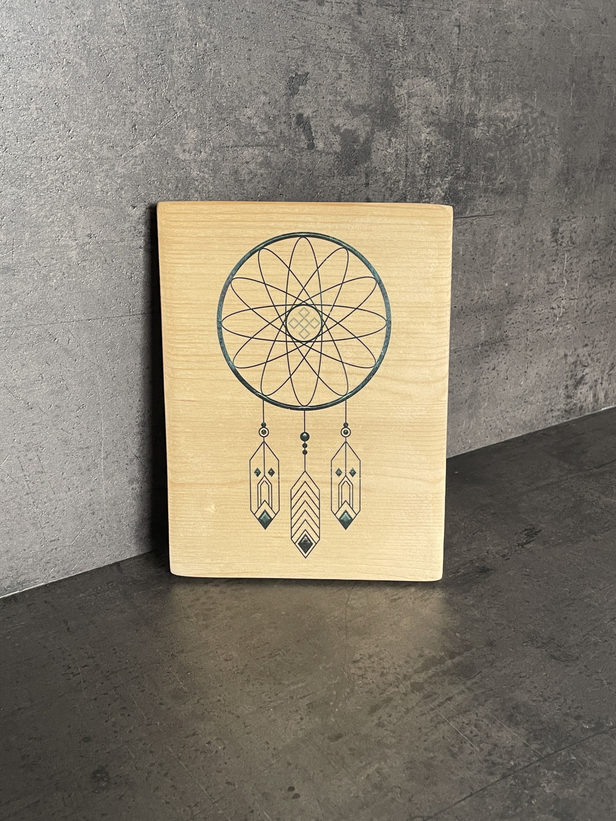 Photo sur bois motif attrape-rêve 15x20cm