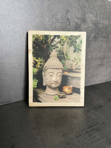 Photo sur bois Buddha 15x20cm