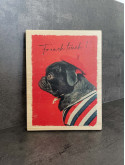 Photo sur bois bulldog French Touch 15x20cm