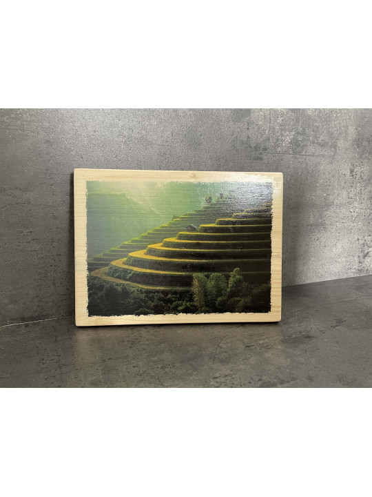 Photo sur bois rizières 15x20cm