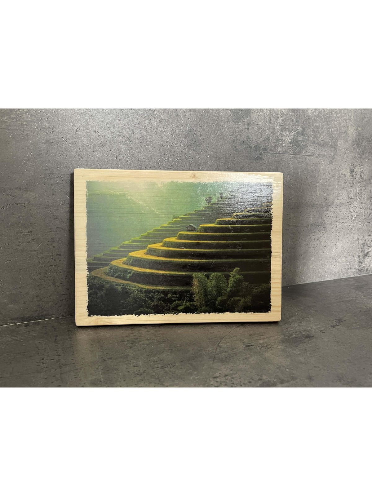 Photo sur bois rizières 15x20cm