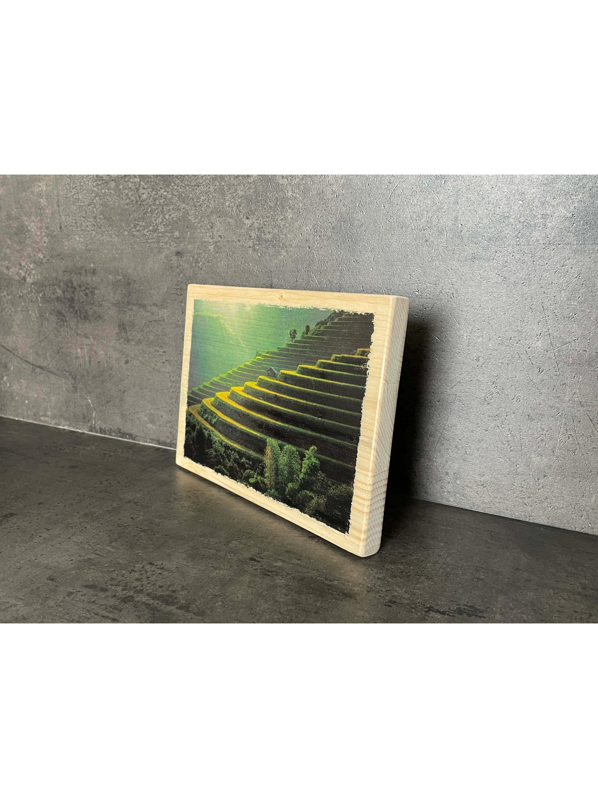 Photo sur bois rizières 15x20cm