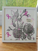 Cadre Octobre Rose – Garder espoir – Aquarelle et tampons
