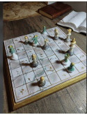 Échiquier en Résine Minérale et Feuille d'Or avec Boîte en Bois KRdeco
