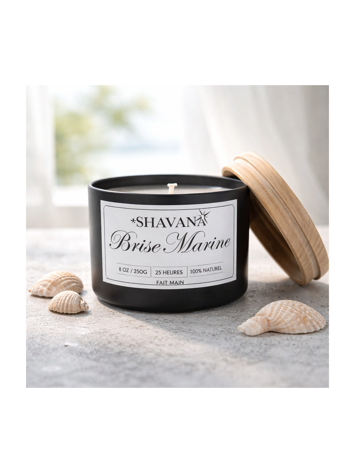 Bougie Brise Marine - Pot Noir