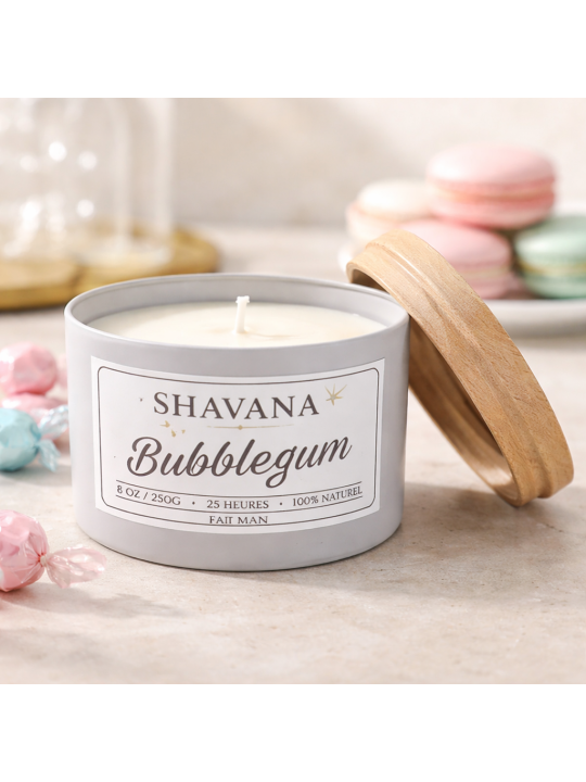 Bougie Bubblegum - Pot Blanc