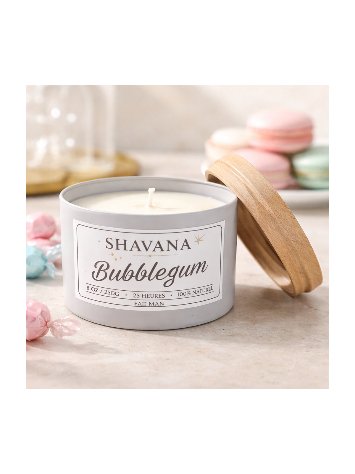 Bougie Bubblegum - Pot Blanc