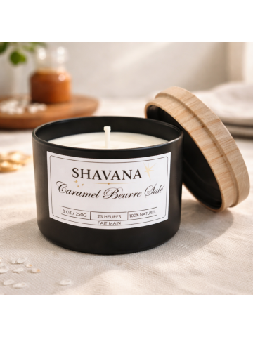Bougie Caramel Beurre Salé - Pot Noir