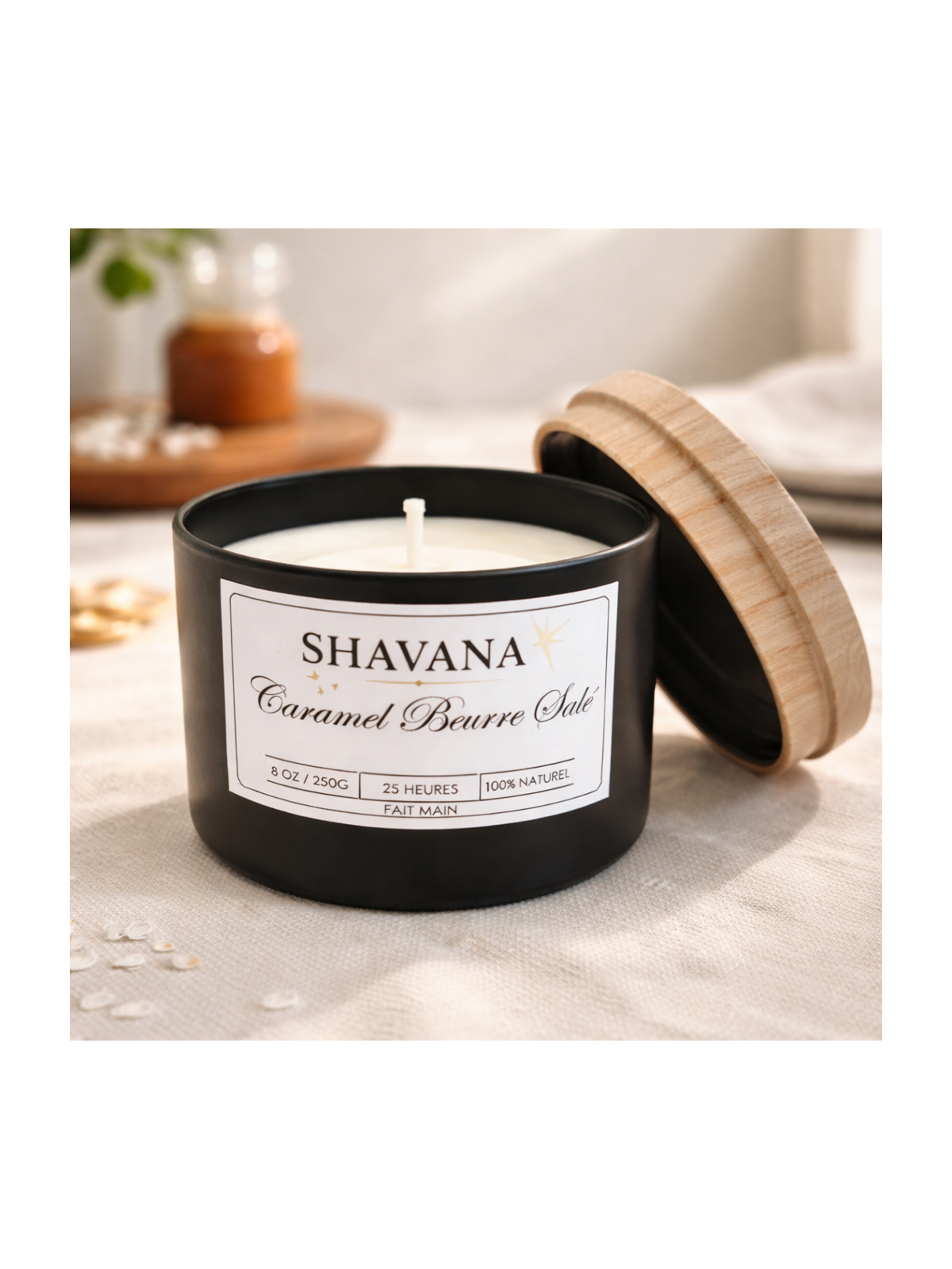 Bougie Caramel Beurre Salé - Pot Noir