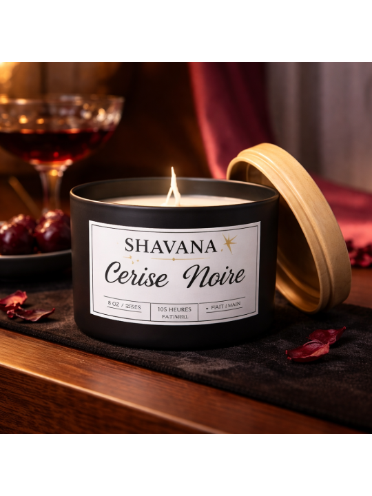 Bougie Cerise Noire - Pot Noir