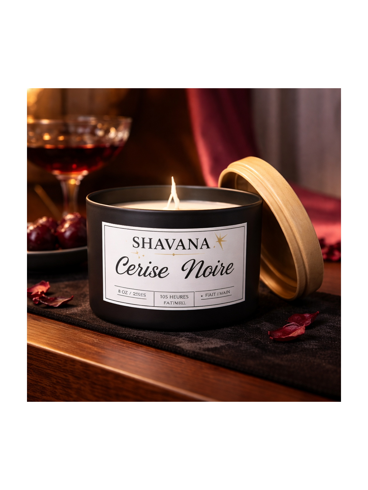 Bougie Cerise Noire - Pot Noir