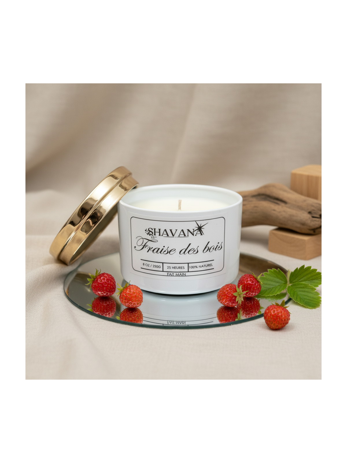 Bougie Fraise des Bois - Pot Blanc
