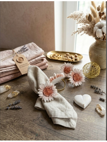 Ronds de serviette artisanaux en résine | Décoration de table bohème | KR-Déco