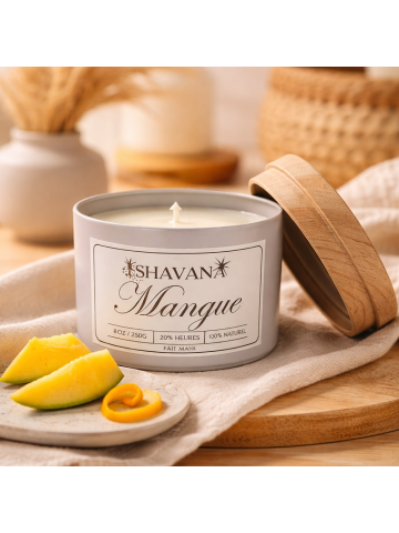 Bougie Mangue - Pot Blanc