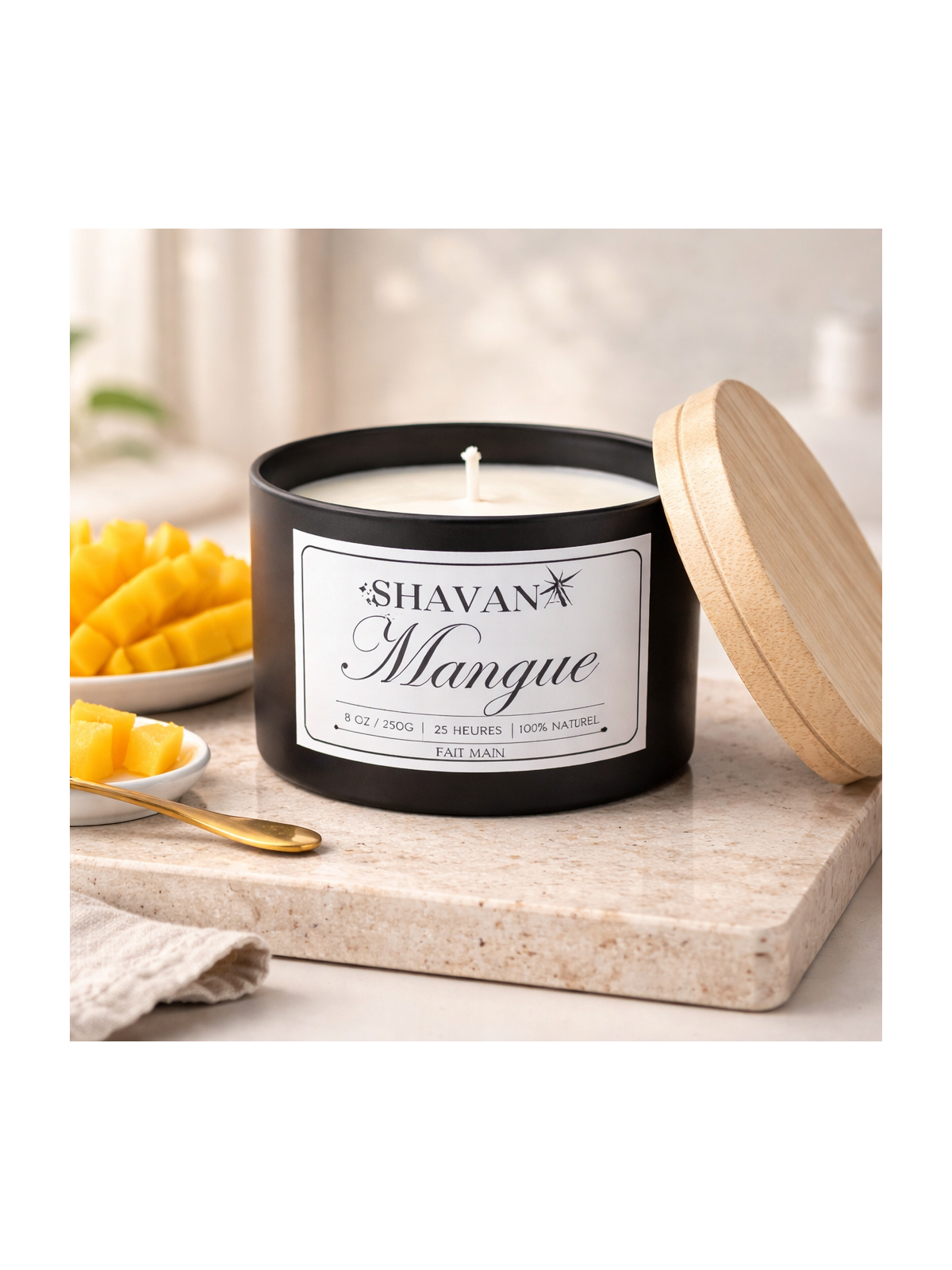 Bougie Mangue - Pot Noir