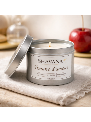 Bougie Pomme d'Amour - Pot Gris