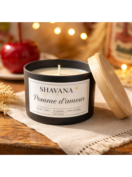 Bougie Pomme d'Amour - Pot Noir