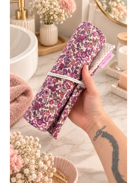 Pochette à pinceaux de maquillage, trousse à rouler