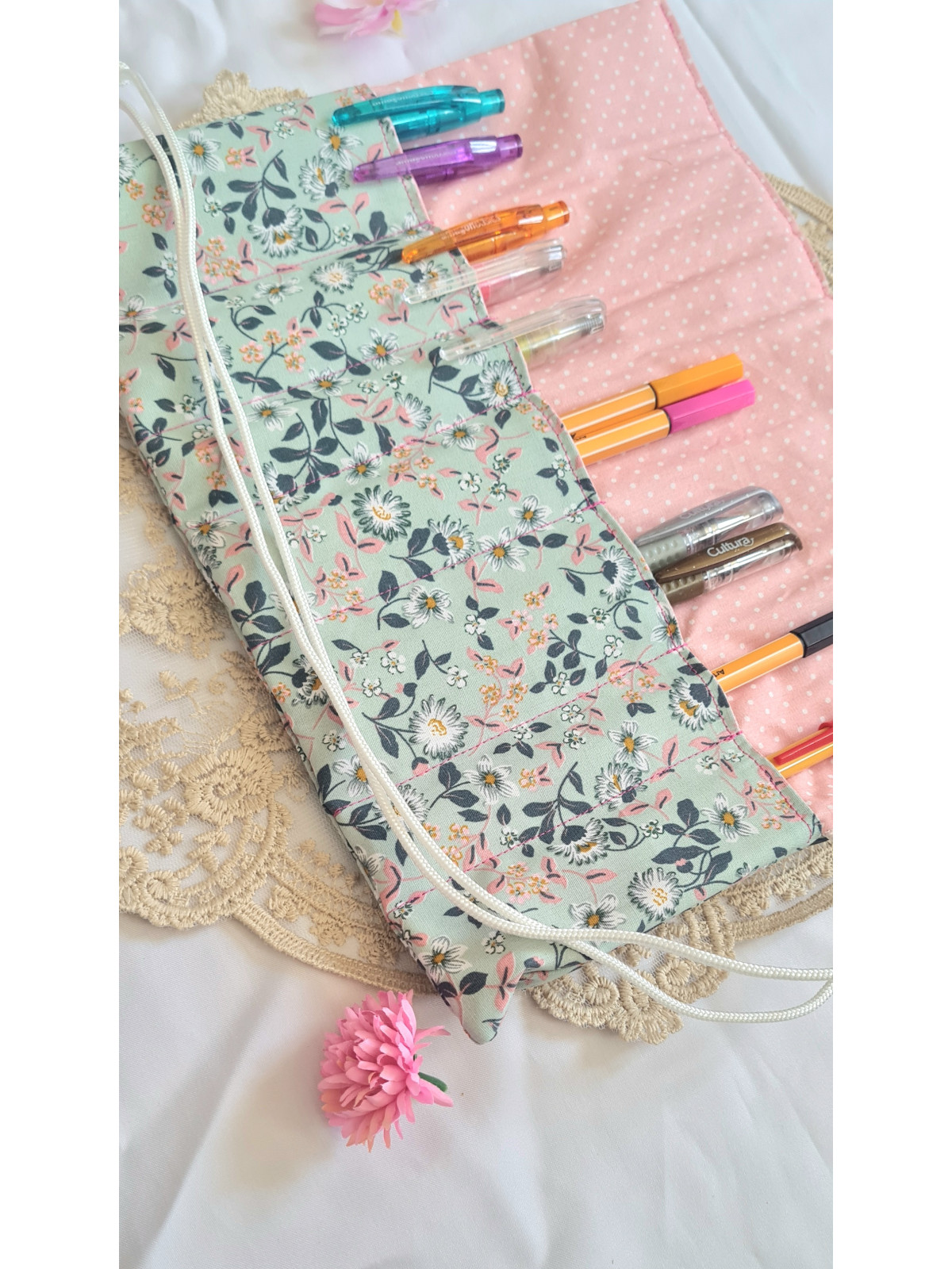 Pochette à pinceaux de maquillage, trousse à rouler