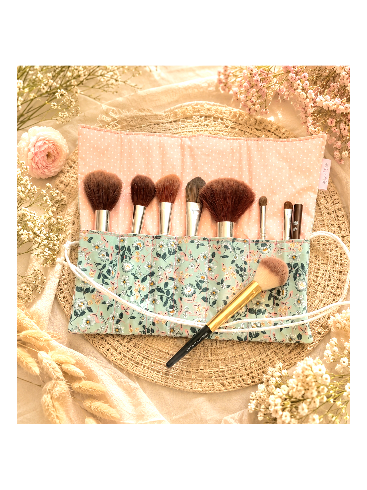 Pochette à pinceaux de maquillage, trousse à rouler