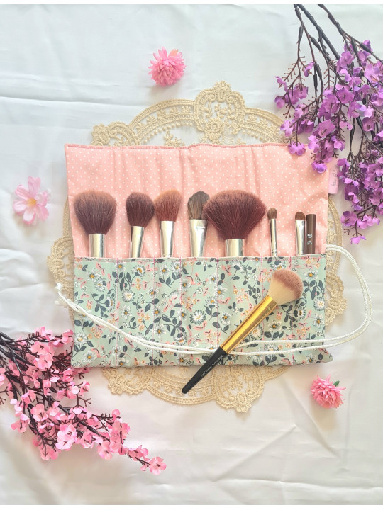 Pochette à pinceaux de maquillage, trousse à rouler