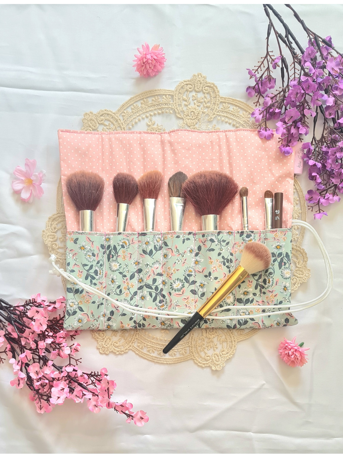 Pochette à pinceaux de maquillage, trousse à rouler